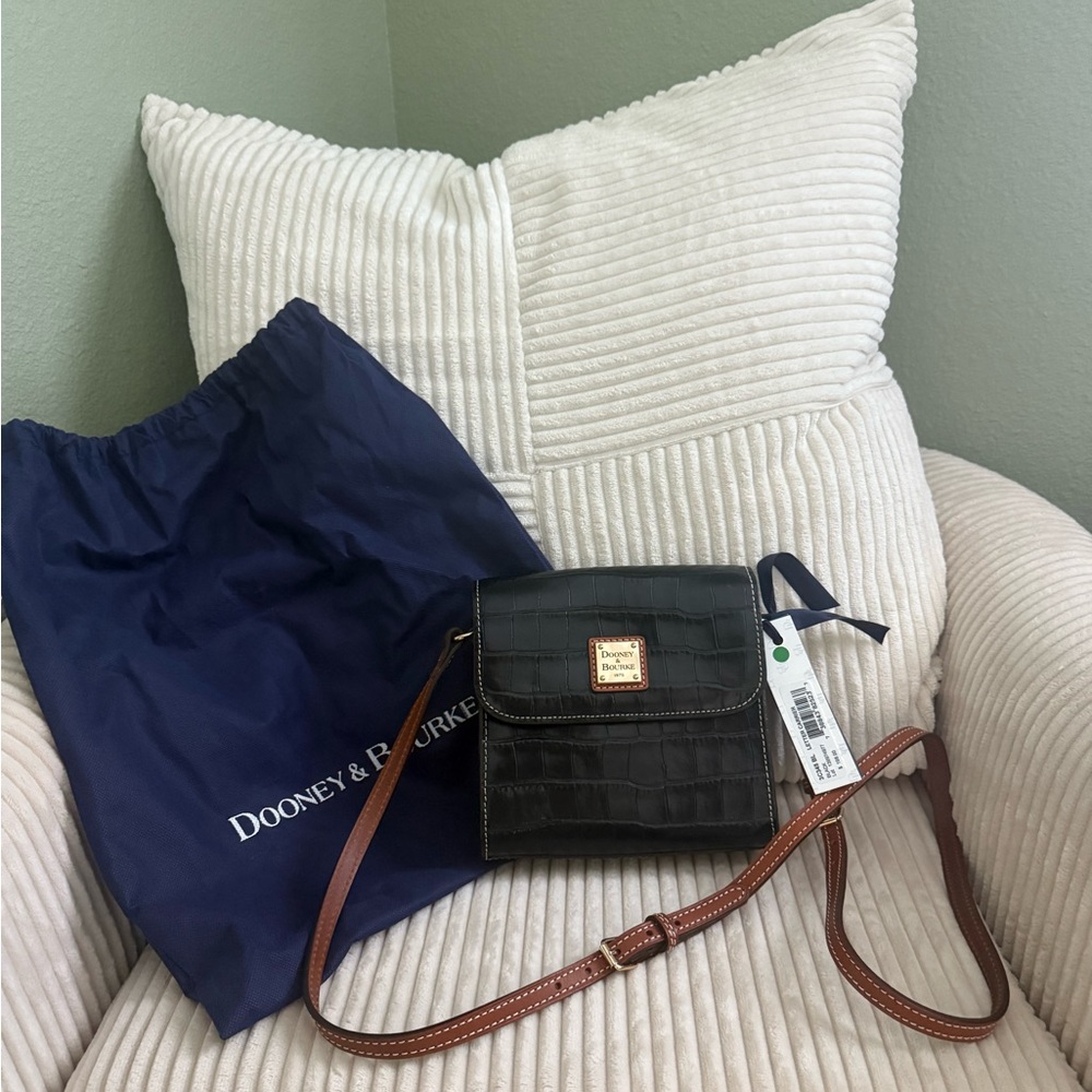 Dooney & Bourke Black Croc Embossed Crossbody